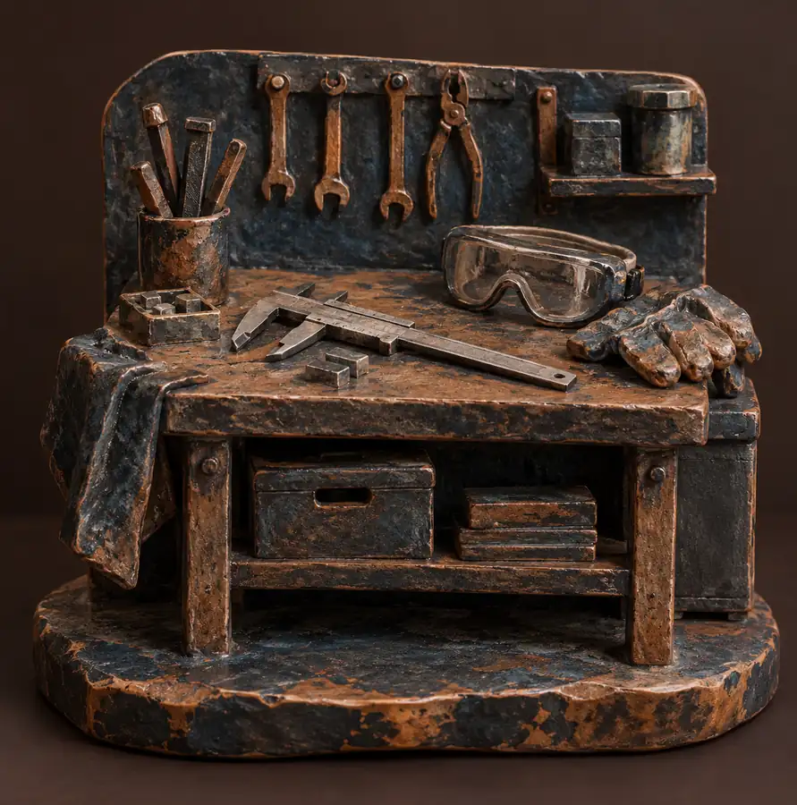 Illustration of manufacturing businesses equipment and workspace