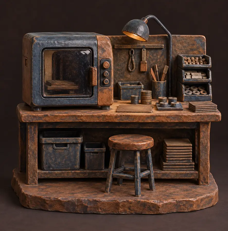 Illustration of manufacturing businesses equipment and workspace